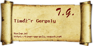 Timár Gergely névjegykártya